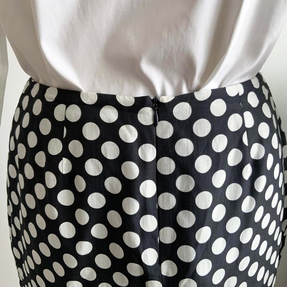 LOUBEN Black and White Dots Skirt with Ruffled Hem  Size 8 - Picture 6 of 6